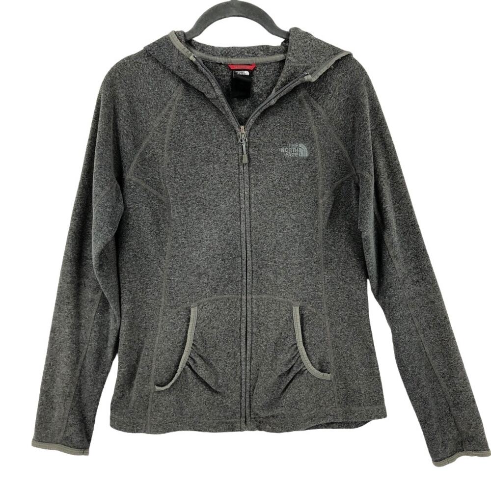 The North Face Jacket Women's Medium Gray Polartec Full Zip Hooded Long Sleeve